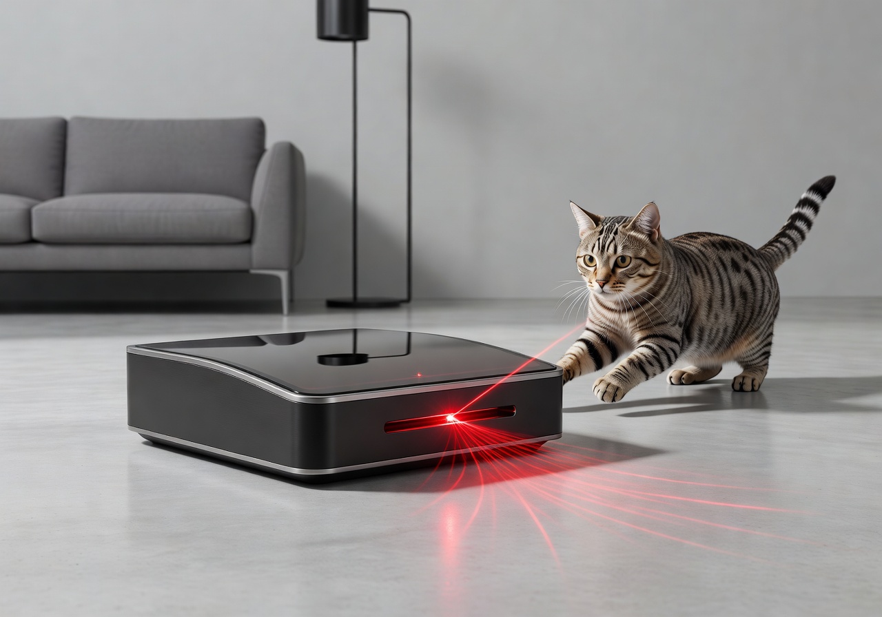 Monopulsefild Laser Chase Pro - automatic cat laser toy with sleek modern design