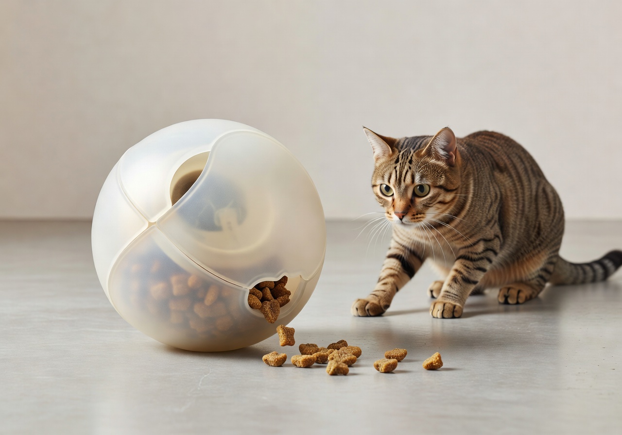 Monopulsefild Rolling Treat Dispenser - interactive treat toy for cats
