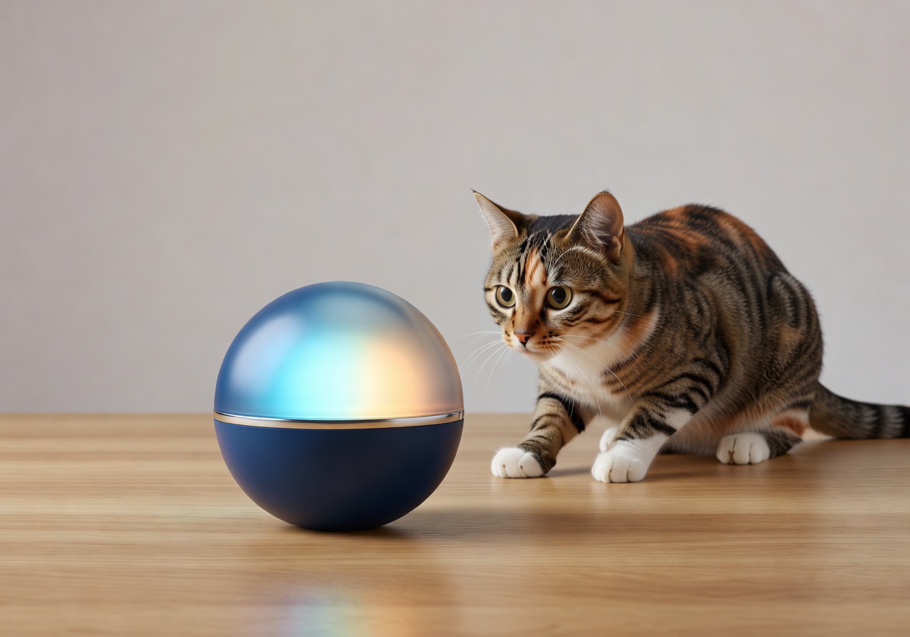 Monopulsefild Smart Glow Ball - premium interactive cat toy product photo